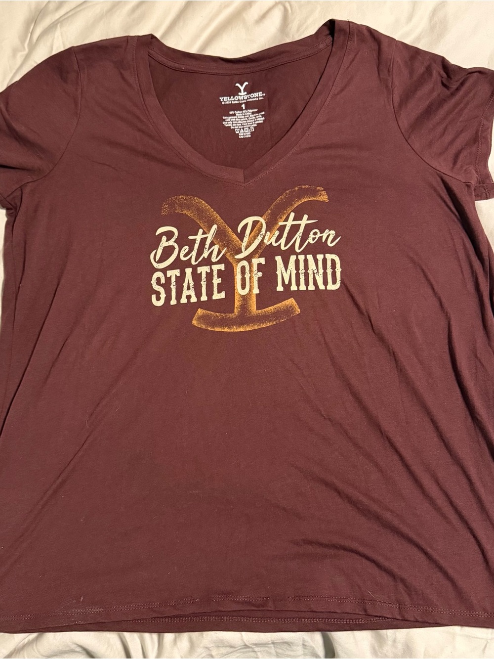 Torrid Beth Dutton State of Mind Women's V-Neck Tee - Maroon